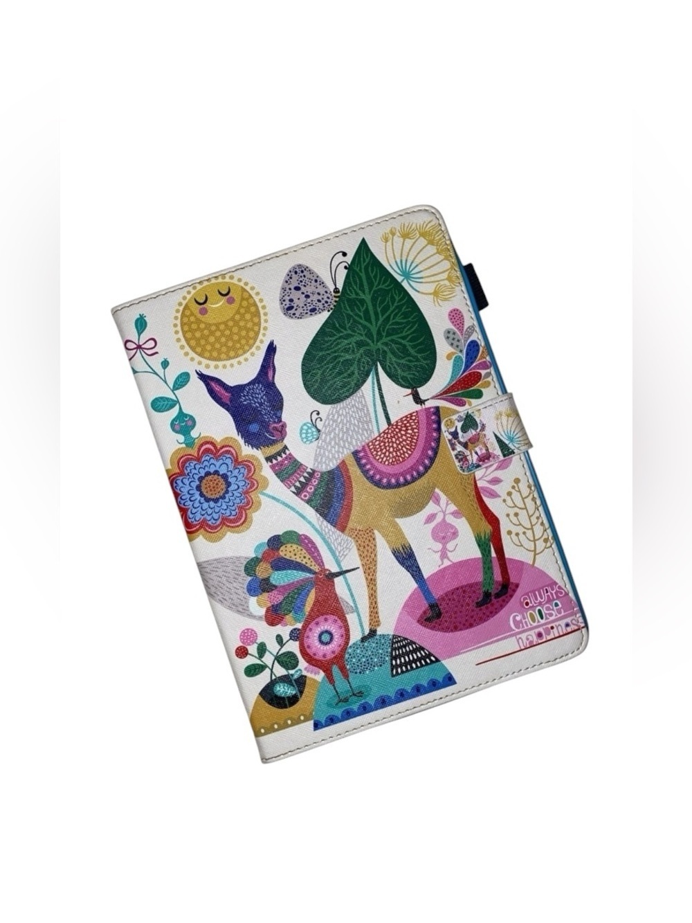 DTECK Folio Case for Kindle Paperwhite Slim with Colorful Llama & Floral Design
